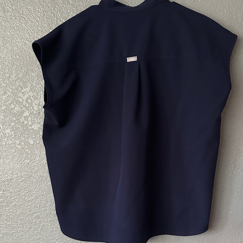 FIGS Women's Deep Blue Blouse - Picture 2 of 2